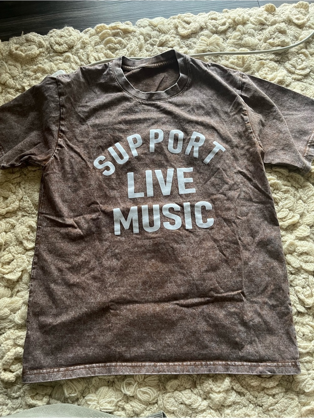 Support Live Music T‑Shirt - Brown